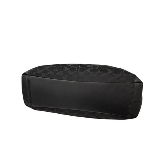 Coach Colette Signature Hobo Bag Rare Retired Black Silver Hardware - Picture 7 of 13